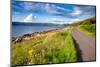 Scenic Winding Road along the Sea Loch Caolisport at Kintyre Peninsula, Argyll and Bute, Scotland,-naumoid-Mounted Photographic Print