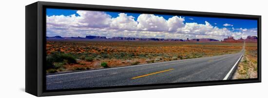 Scenics view of road to Monument Valley, Utah, USA-null-Framed Stretched Canvas