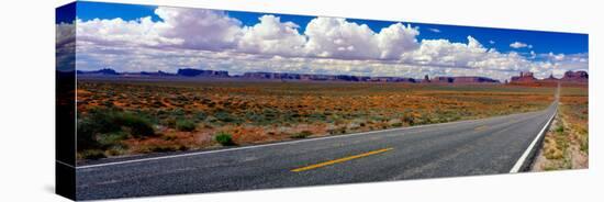 Scenics view of road to Monument Valley, Utah, USA-null-Stretched Canvas