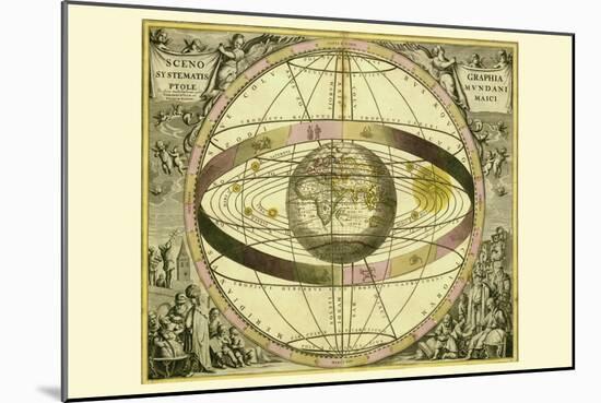 Sceno Systematis Ptolemaici-Andreas Cellarius-Mounted Art Print