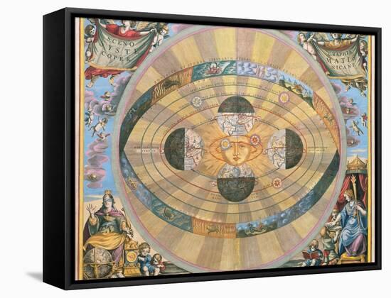 Scenographia: Systematis Copernicani Astrological Chart (C.1543) Devised by Nicolaus Copernicus…-Andreas Cellarius-Framed Stretched Canvas