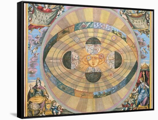 Scenographia: Systematis Copernicani Astrological Chart (C.1543) Devised by Nicolaus Copernicus…-Andreas Cellarius-Framed Stretched Canvas
