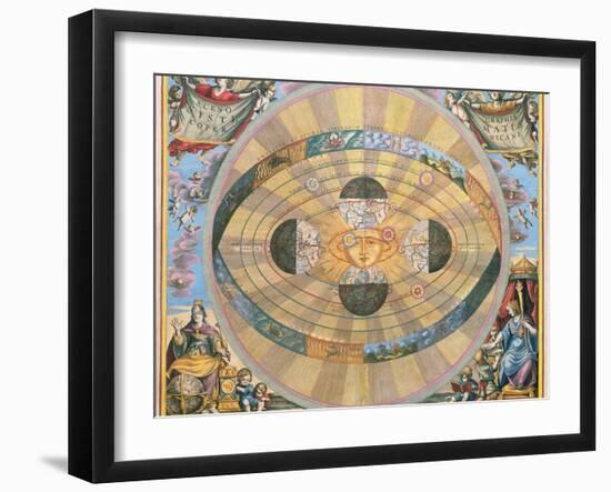 Scenographia: Systematis Copernicani Astrological Chart (C.1543) Devised by Nicolaus Copernicus…-Andreas Cellarius-Framed Giclee Print