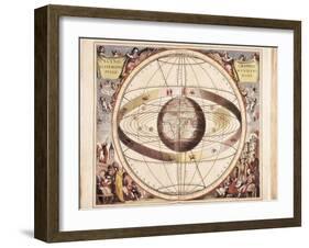 Scenographia Systematis Mundani Ptolemaici, Representation of the Ptolemaic Universe-Andreas Cellarius-Framed Art Print