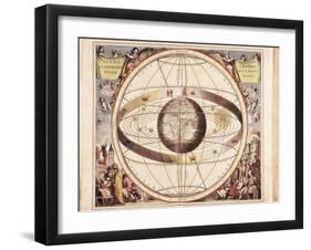 Scenographia Systematis Mundani Ptolemaici, Representation of the Ptolemaic Universe-Andreas Cellarius-Framed Art Print