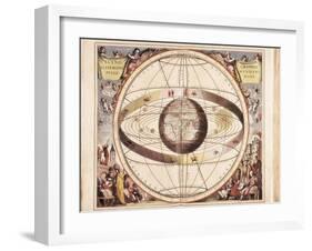 Scenographia Systematis Mundani Ptolemaici, Representation of the Ptolemaic Universe-Andreas Cellarius-Framed Art Print