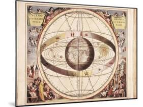 Scenographia Systematis Mundani Ptolemaici, Representation of the Ptolemaic Universe-Andreas Cellarius-Mounted Art Print