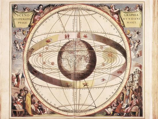 Scenographia Systematis Mundani Ptolemaici, Representation of the Ptolemaic Universe' Poster - Andreas Cellarius | AllPosters.com