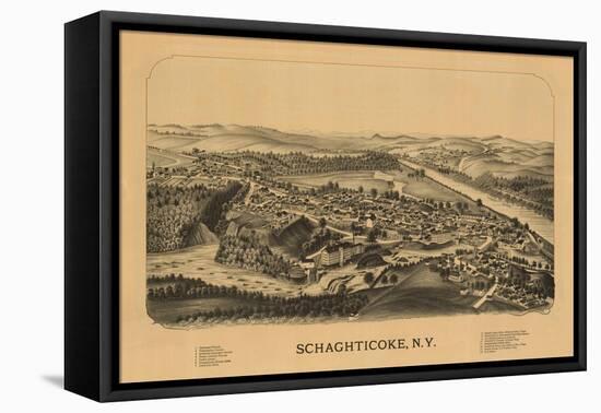 Schaghticoke, New York - Panoramic Map-Lantern Press-Framed Stretched Canvas