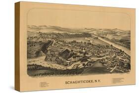 Schaghticoke, New York - Panoramic Map-Lantern Press-Stretched Canvas