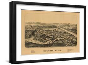 Schaghticoke, New York - Panoramic Map-Lantern Press-Framed Art Print