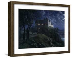 Scharfenberg Castle by night. 1827-Ernst Ferdinand Oehme-Framed Giclee Print