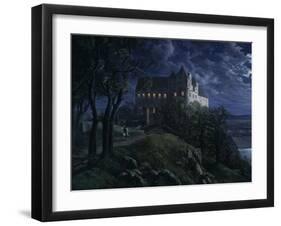 Scharfenberg Castle by night. 1827-Ernst Ferdinand Oehme-Framed Giclee Print