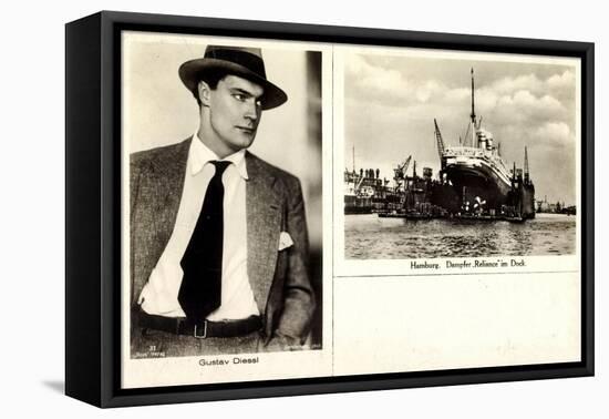 Schauspieler Gustav Diesel, Hamburg,Dampfer Reliance-null-Framed Stretched Canvas