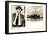 Schauspieler Gustav Diesel, Hamburg,Dampfer Reliance-null-Framed Giclee Print