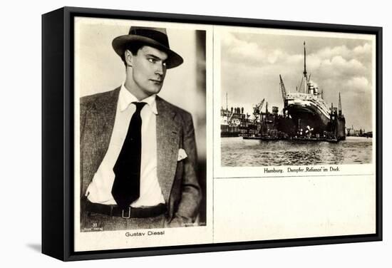 Schauspieler Gustav Diesel, Hamburg,Dampfer Reliance-null-Framed Stretched Canvas