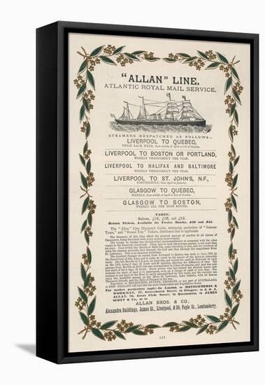 Schedule of Atlantic Crossings by the Allan Line-null-Framed Stretched Canvas