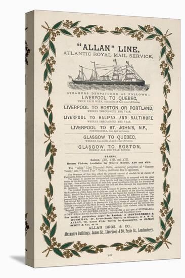 Schedule of Atlantic Crossings by the Allan Line-null-Stretched Canvas