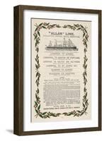 Schedule of Atlantic Crossings by the Allan Line-null-Framed Art Print