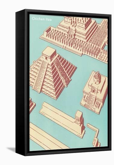 Schematic Drawing of Chichen Itza-null-Framed Stretched Canvas