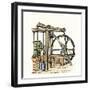 Schematic Drawing of James Watt's Steam Engine-null-Framed Giclee Print