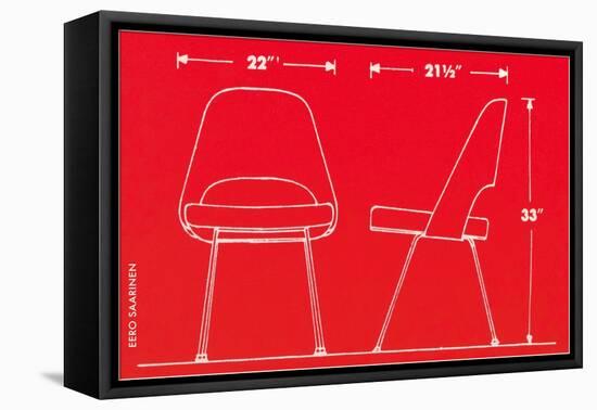 Schematic Plan of Modern Chair-null-Framed Stretched Canvas