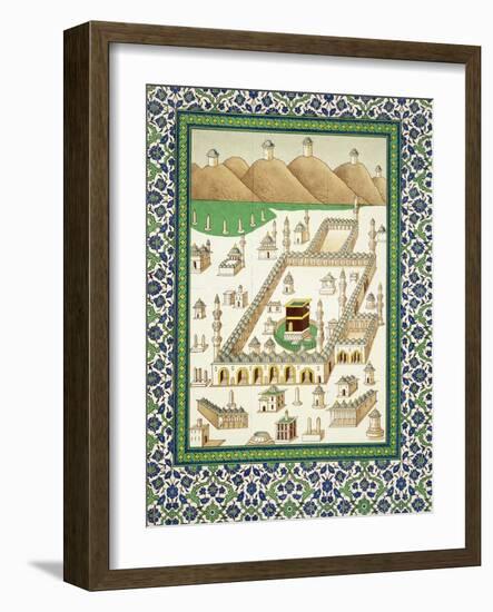 Schematic View of Mecca, Showing the Qua'Bah, from a Book on Persian Ceramics-null-Framed Giclee Print
