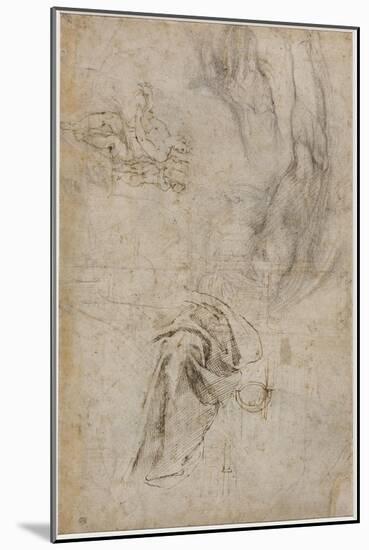 Scheme for the Decoration of the Ceiling of the Sistine Chapel, C.1508-Michelangelo Buonarroti-Mounted Giclee Print