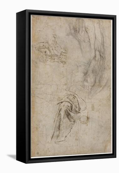 Scheme for the Decoration of the Ceiling of the Sistine Chapel, C.1508-Michelangelo Buonarroti-Framed Stretched Canvas