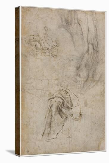 Scheme for the Decoration of the Ceiling of the Sistine Chapel, C.1508-Michelangelo Buonarroti-Stretched Canvas