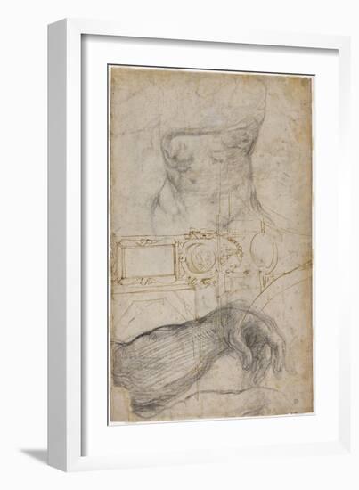 Scheme for the Decoration of the Ceiling of the Sistine Chapel, C.1508-Michelangelo Buonarroti-Framed Giclee Print