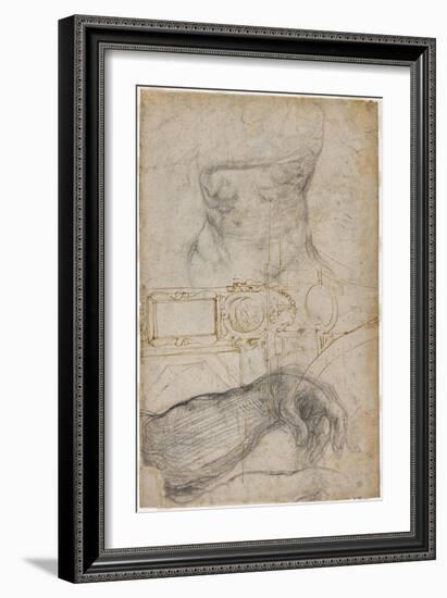 Scheme for the Decoration of the Ceiling of the Sistine Chapel, C.1508-Michelangelo Buonarroti-Framed Giclee Print