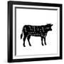 Scheme of Beef Cuts for Steak and Roast-robuart-Framed Art Print