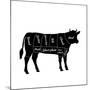 Scheme of Beef Cuts for Steak and Roast-robuart-Mounted Art Print