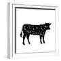 Scheme of Beef Cuts for Steak and Roast-robuart-Framed Art Print