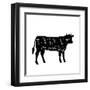 Scheme of Beef Cuts for Steak and Roast-robuart-Framed Art Print