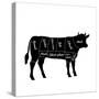 Scheme of Beef Cuts for Steak and Roast-robuart-Stretched Canvas