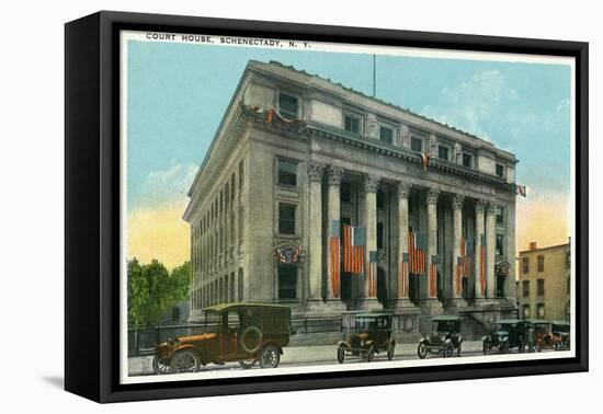 Schenectady, New York - Court House Exterior View-Lantern Press-Framed Stretched Canvas