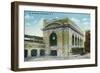 Schenectady, New York - Exterior View of the Railroad Station-Lantern Press-Framed Art Print