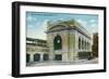 Schenectady, New York - Exterior View of the Railroad Station-Lantern Press-Framed Art Print