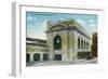 Schenectady, New York - Exterior View of the Railroad Station-Lantern Press-Framed Art Print