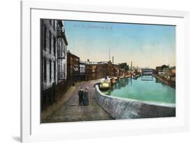 Schenectady, New York - View of Dock Street-Lantern Press-Framed Premium Giclee Print