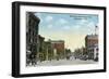 Schenectady, New York - View of State Street from Crescent Park-Lantern Press-Framed Art Print