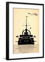 Scherenschnitt , Schiff, Flugzeug, Monoplan-null-Framed Giclee Print