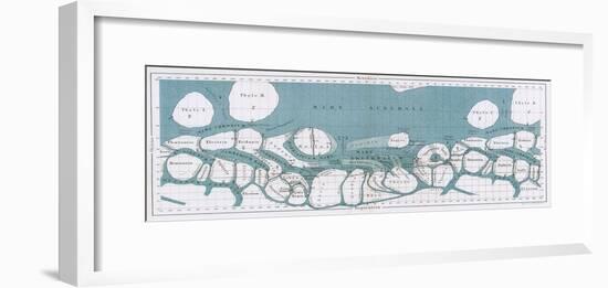 Schiaparelli Mars Map, 1877-78-Science Source-Framed Giclee Print