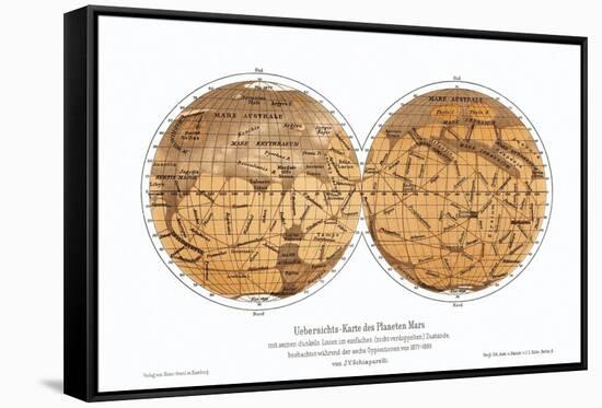 Schiaparelli's Map of Mars, 1877-1888-Detlev Van Ravenswaay-Framed Stretched Canvas