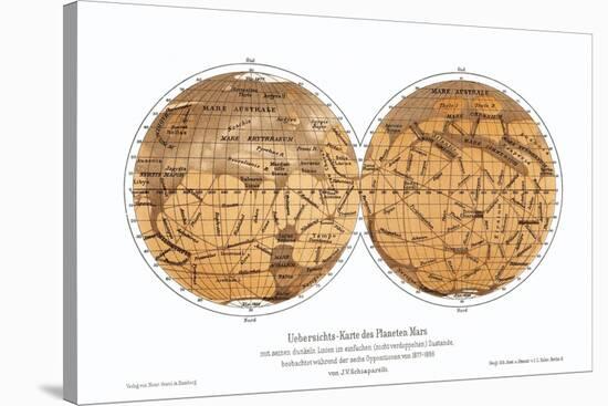 Schiaparelli's Map of Mars, 1877-1888-Detlev Van Ravenswaay-Stretched Canvas