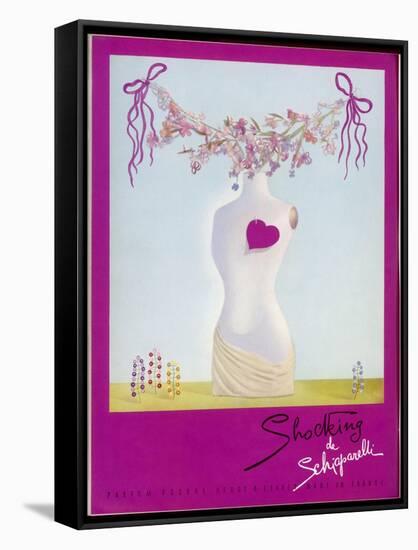 Schiaparelli "Shocking" - Perfume, Powder and Lipstick-null-Framed Stretched Canvas