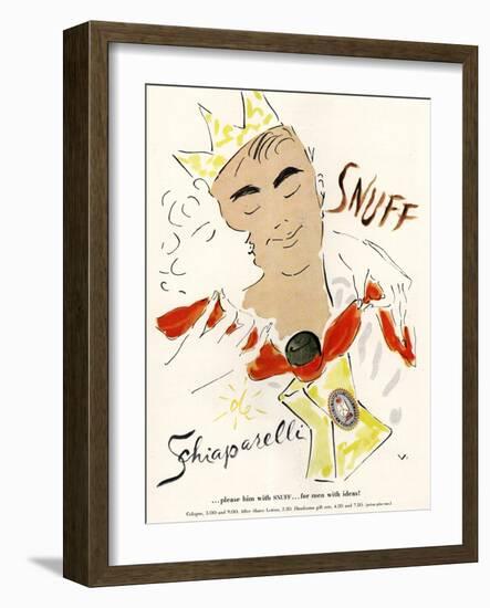 Schiaparelli Snuff, Mens Fragrance Cologne, USA, 1950-null-Framed Giclee Print