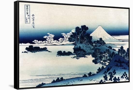 Schichiri Beach in Sagami Province-Katsushika Hokusai-Framed Stretched Canvas